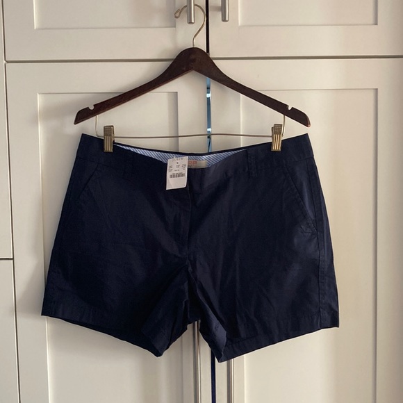 NWT J. Crew Navy Cotton Shorts Size 12 - Picture 1 of 5